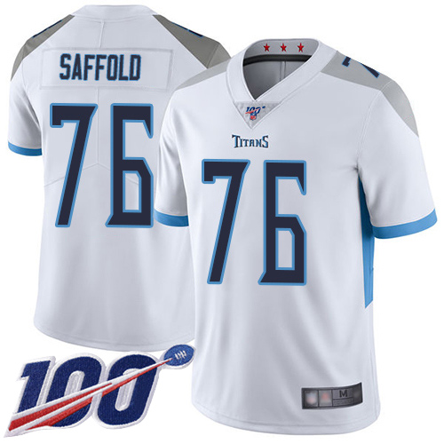 Tennessee Titans Limited White Men Rodger Saffold Road Jersey NFL Football 76 100th Season Vapor Untouchable